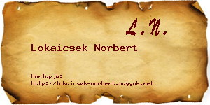Lokaicsek Norbert névjegykártya